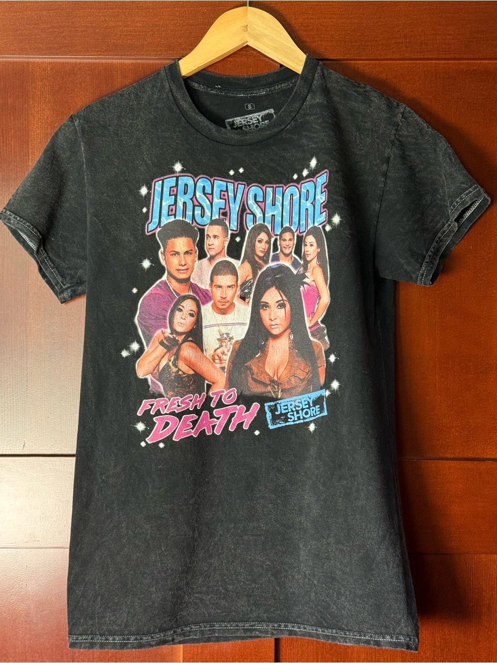 Hot Topic MTV Jersey Shore Black Mineral Wash Cotton Graphic Tee Size Small